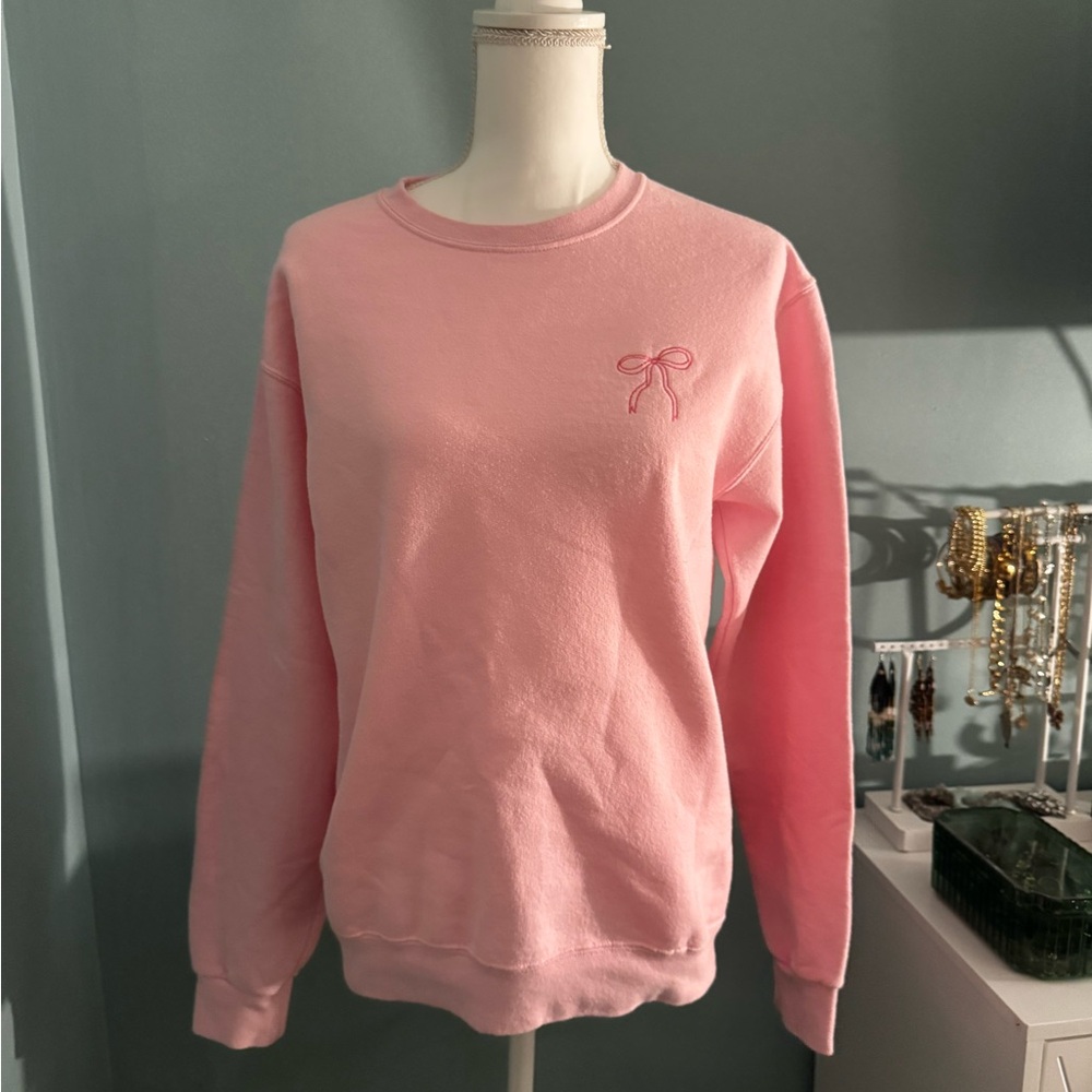 SABRINA CARPENTER inspired Pink Sweatshirt with Embroidery Small